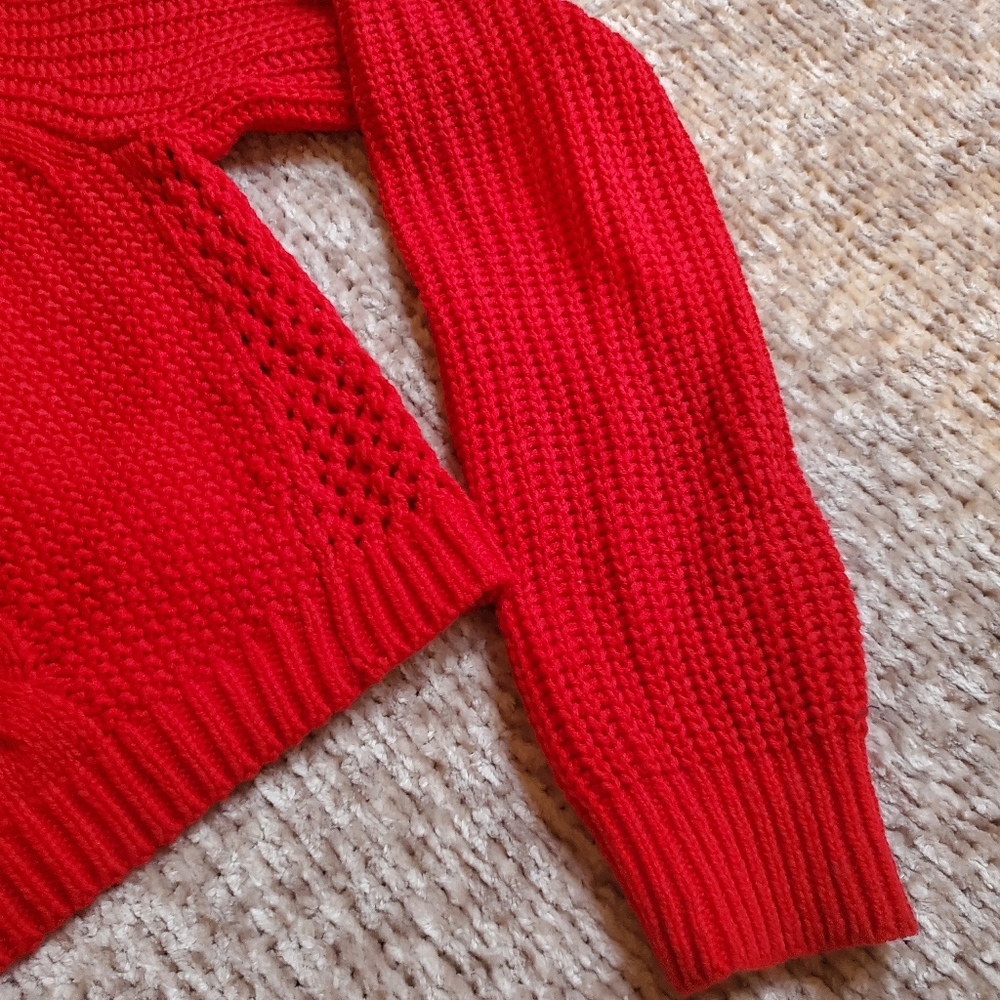 Express Cropped Red Sweater - Picture 4 of 6